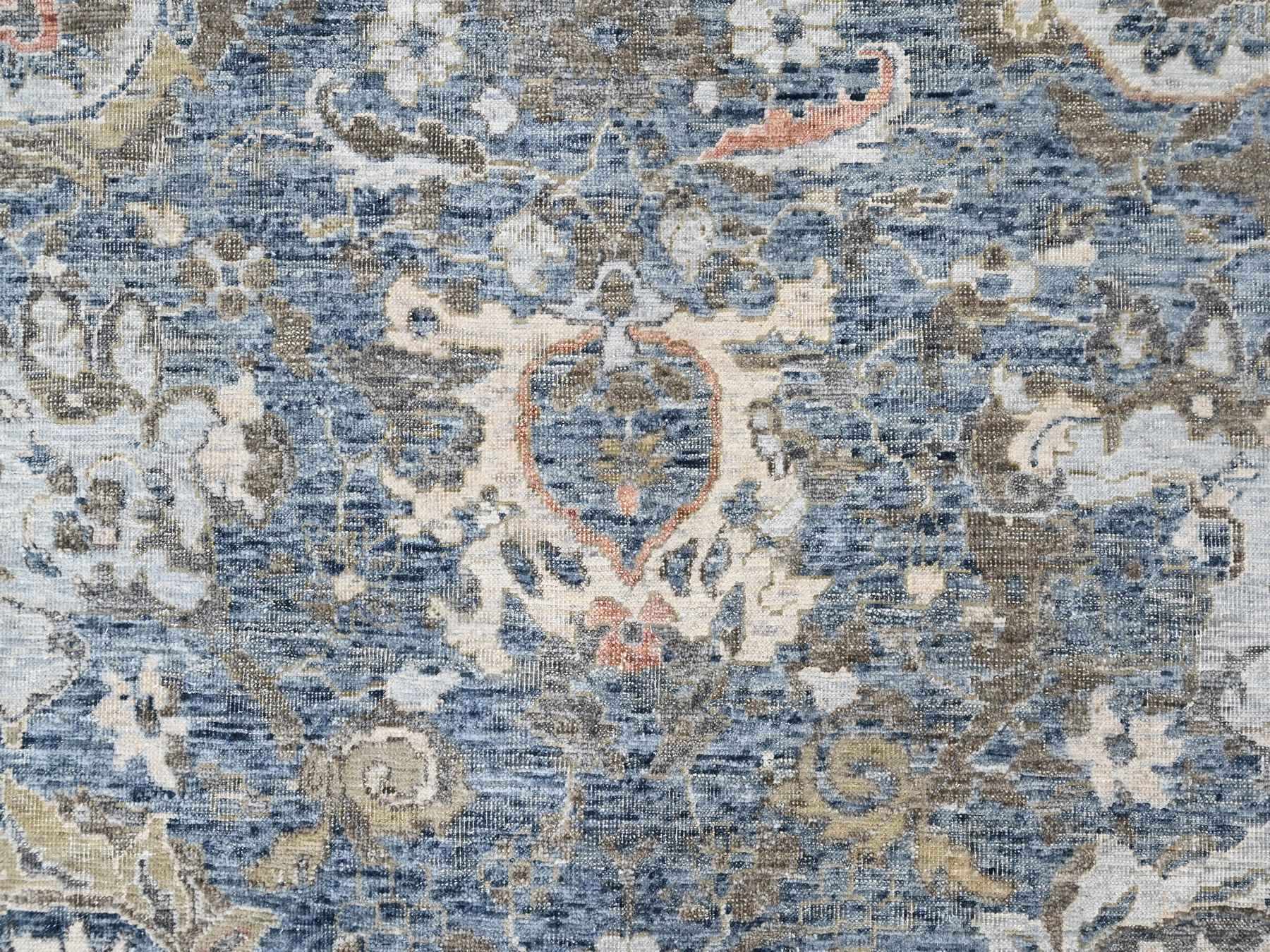 Persian Oushak hand-knotted wool rug in Blue, 8'3" x 11'1", SKU O010604 (view 8)