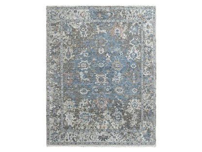 Persian Oushak hand-knotted wool rug in Blue, 8'4" x 11'4", SKU O010605