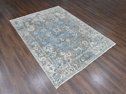 Persian Oushak hand-knotted wool rug in Blue, 8'4" x 11'4", SKU O010605 (view 3)