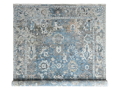 Persian Oushak hand-knotted wool rug in Blue, 9'3" x 13'4", SKU O010606