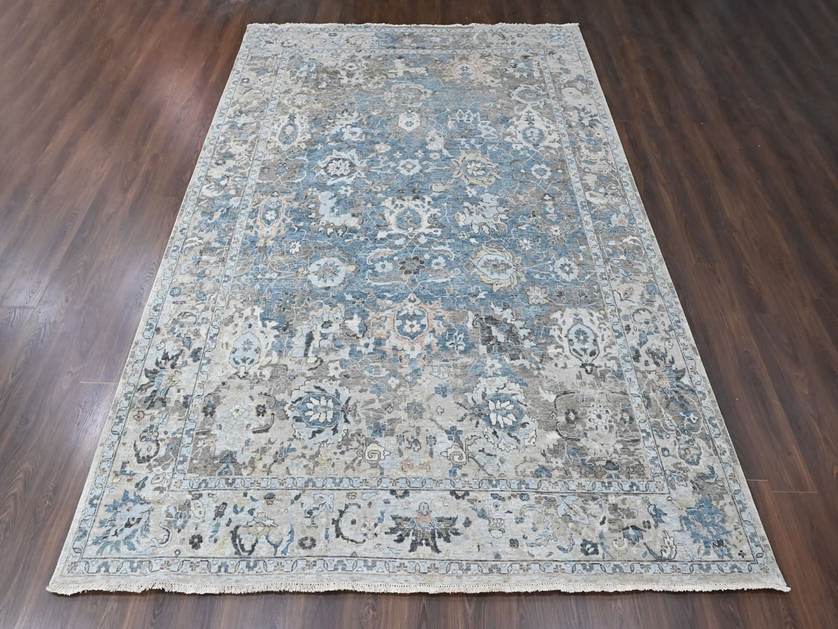 Persian Oushak hand-knotted wool rug in Blue, 9'3" x 13'4", SKU O010606 (view 2)