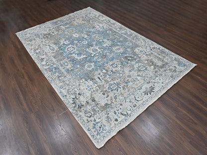 Persian Oushak hand-knotted wool rug in Blue, 9'3" x 13'4", SKU O010606 (view 3)