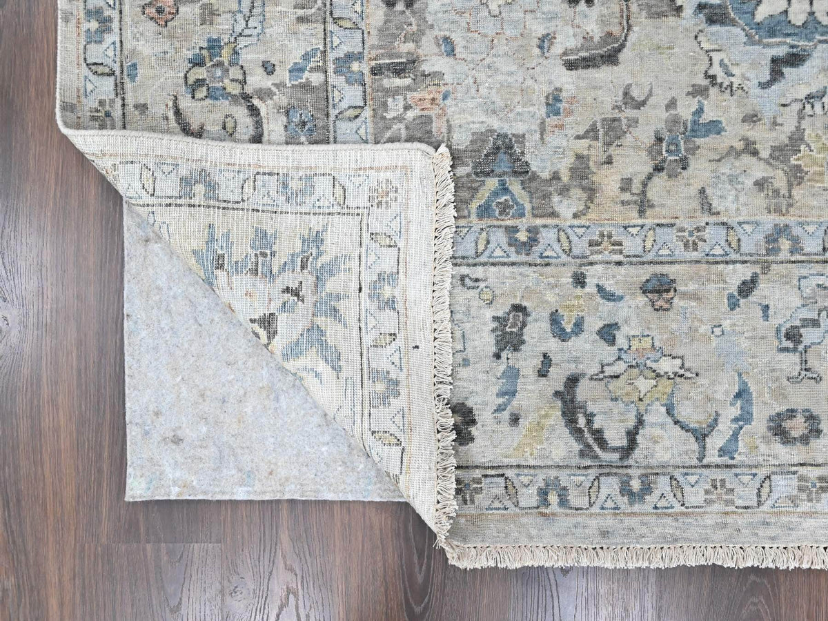 Persian Oushak hand-knotted wool rug in Blue, 9'3" x 13'4", SKU O010606 (view 4)
