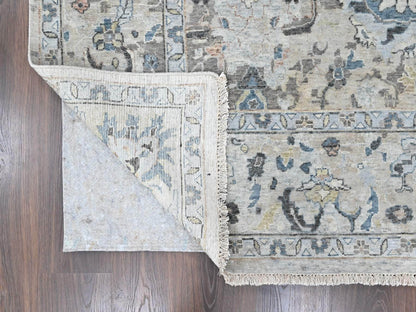 Persian Oushak hand-knotted wool rug in Blue, 9'3" x 13'4", SKU O010606 (view 4)