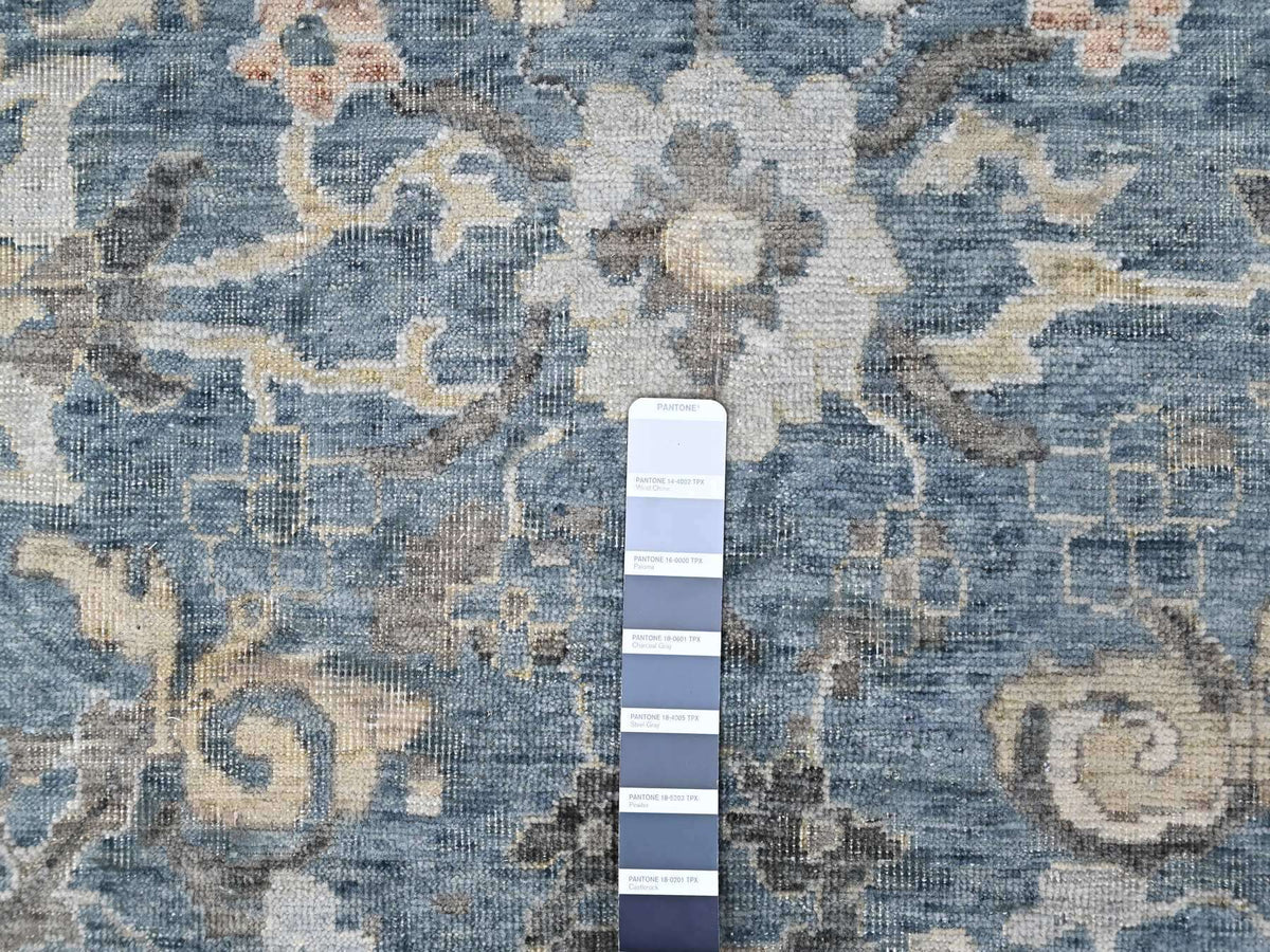 Persian Oushak hand-knotted wool rug in Blue, 9'3" x 13'4", SKU O010606 (view 7)