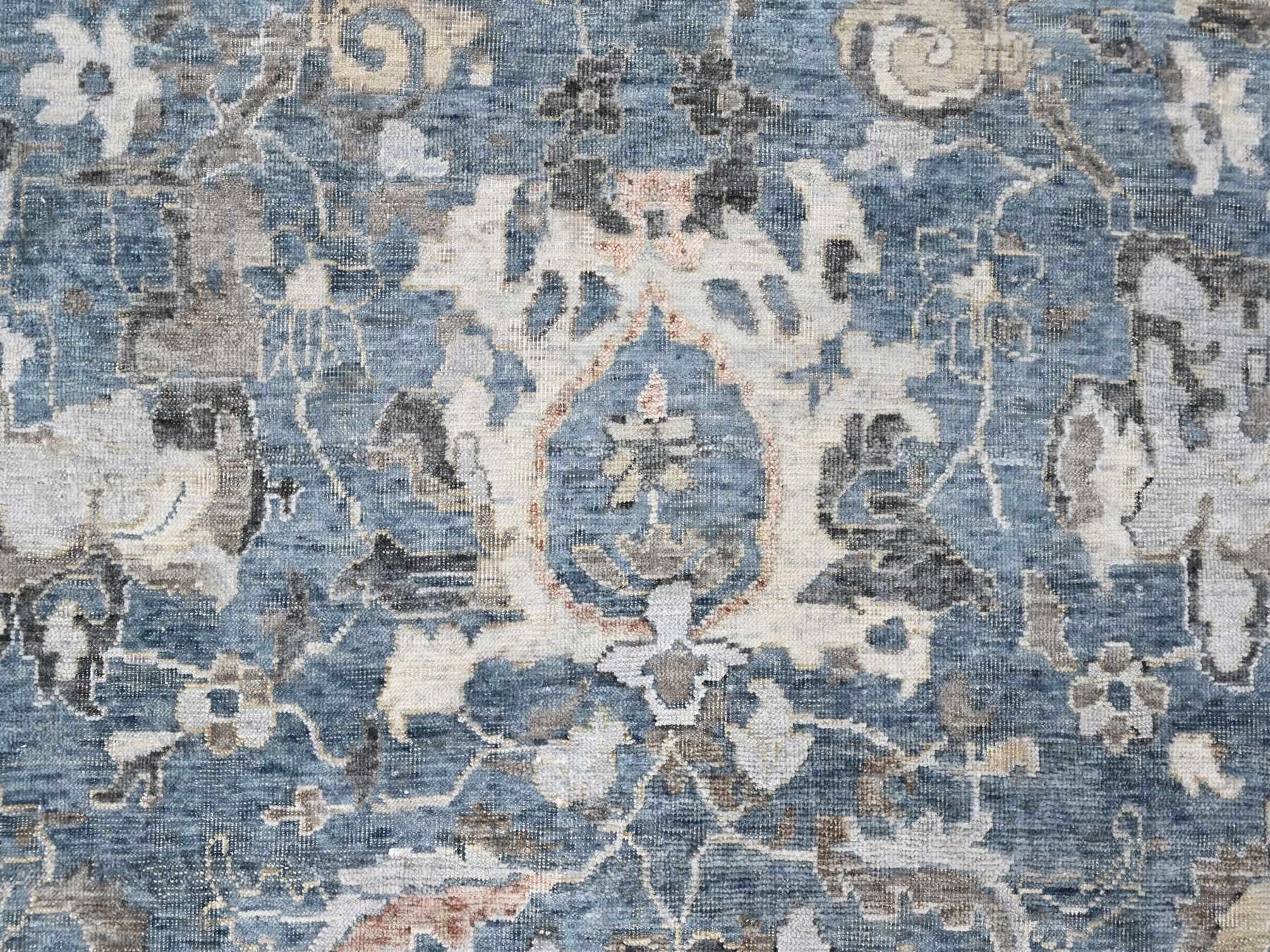 Persian Oushak hand-knotted wool rug in Blue, 9'3" x 13'4", SKU O010606 (view 8)