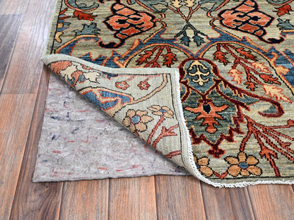 Tribal & Geometric hand-knotted wool runner in Gray, 2'9" x 9'10" — SKU O01068 (view 3)