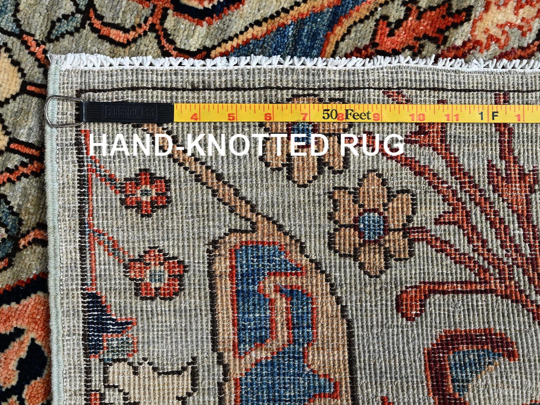 Tribal & Geometric hand-knotted wool runner in Gray, 2'9" x 9'10" — SKU O01068 (view 7)