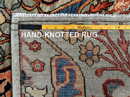 Tribal & Geometric hand-knotted wool runner in Gray, 2'9" x 9'10" — SKU O01068 (view 7)