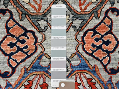 Tribal & Geometric hand-knotted wool runner in Gray, 2'6" x 8'1" — SKU O01069 (view 4)