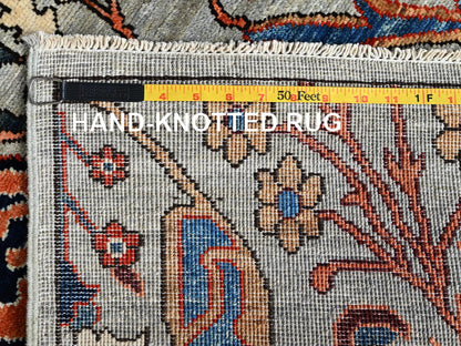 Tribal & Geometric hand-knotted wool runner in Gray, 2'6" x 8'1" — SKU O01069 (view 7)