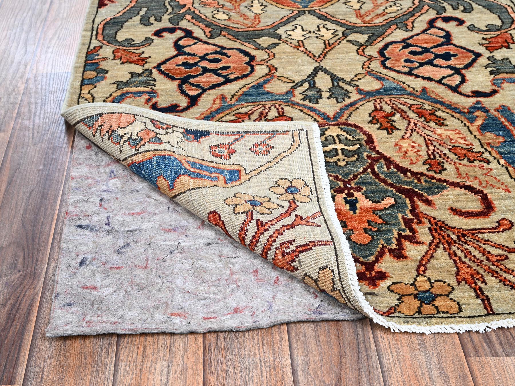 Tribal & Geometric hand-knotted wool runner in Gray, 2'8" x 9'7" — SKU O01070 (view 3)