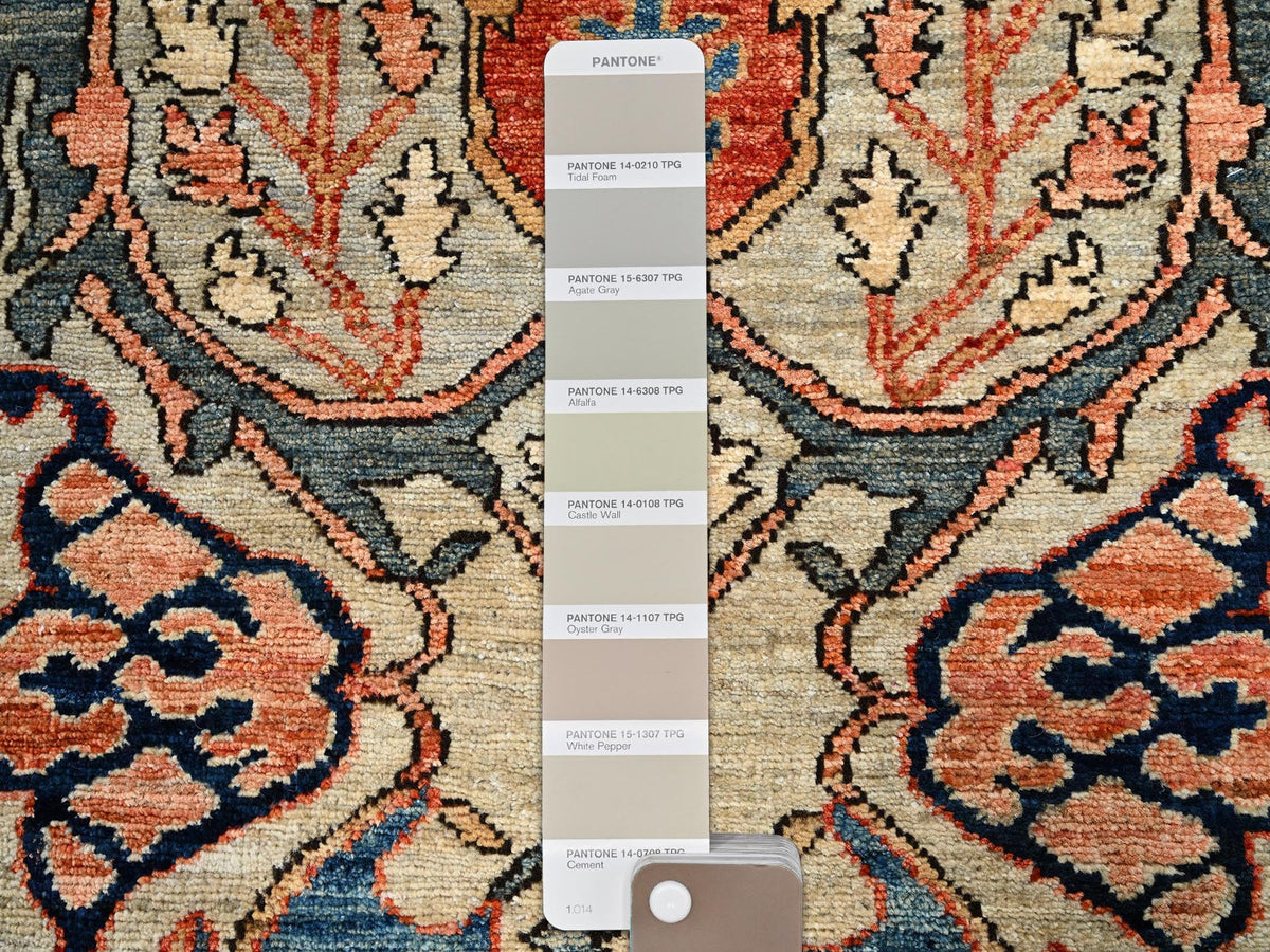Tribal & Geometric hand-knotted wool runner in Gray, 2'8" x 9'7" — SKU O01070 (view 4)