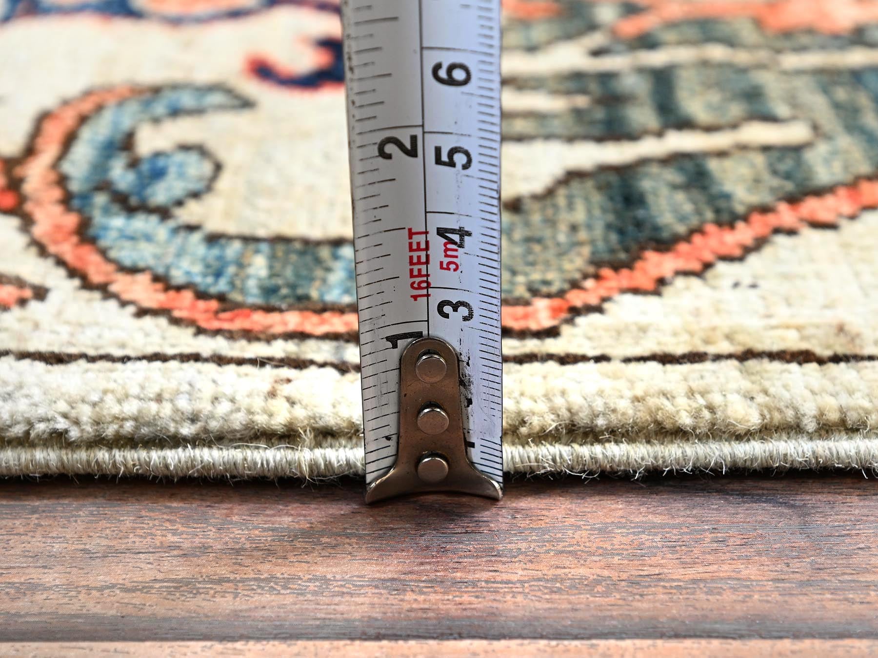 Tribal & Geometric hand-knotted wool runner in Gray, 2'8" x 9'7" — SKU O01070 (view 6)