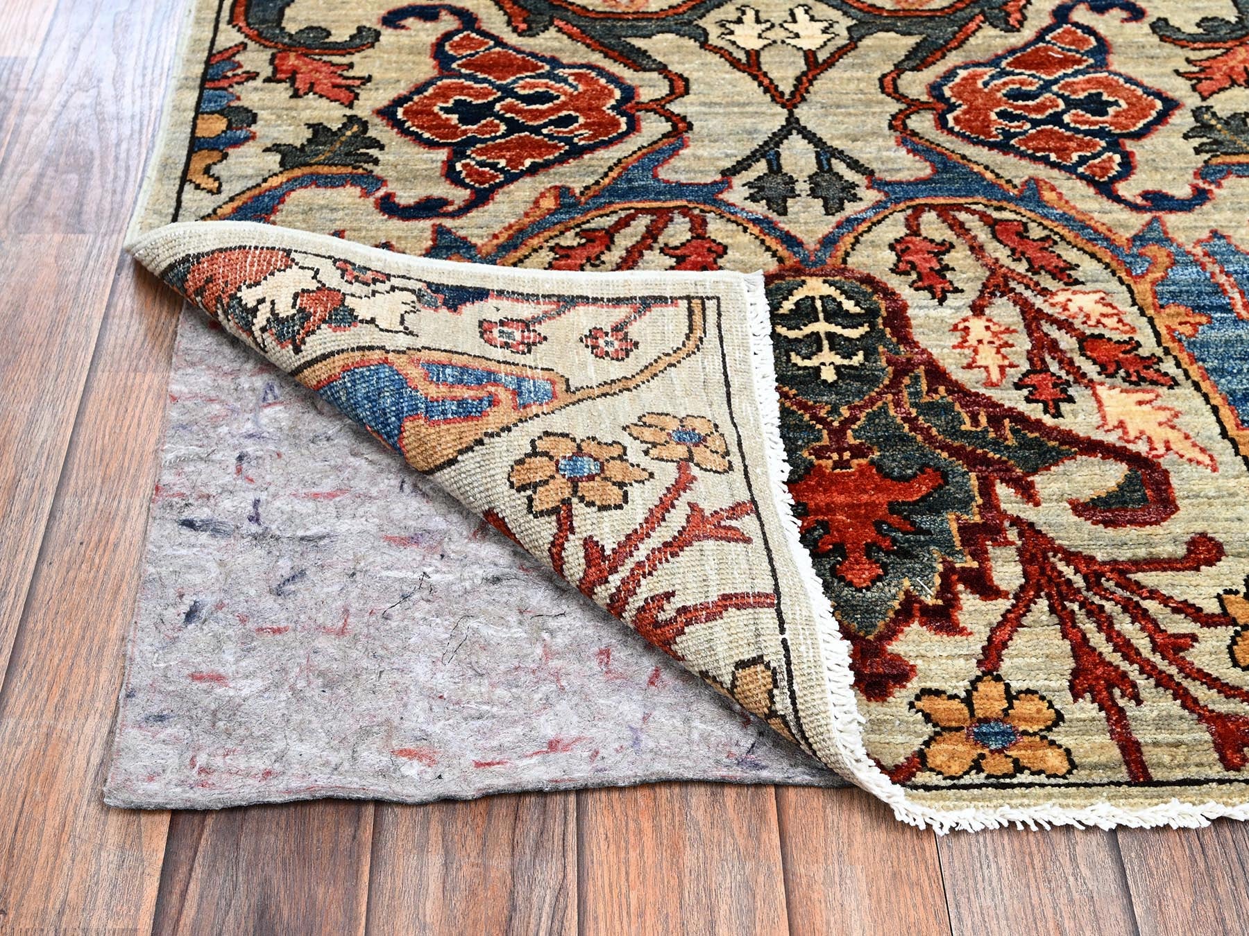 Tribal & Geometric hand-knotted wool runner in Gray, 2'9" x 9'10" — SKU O01071 (view 3)
