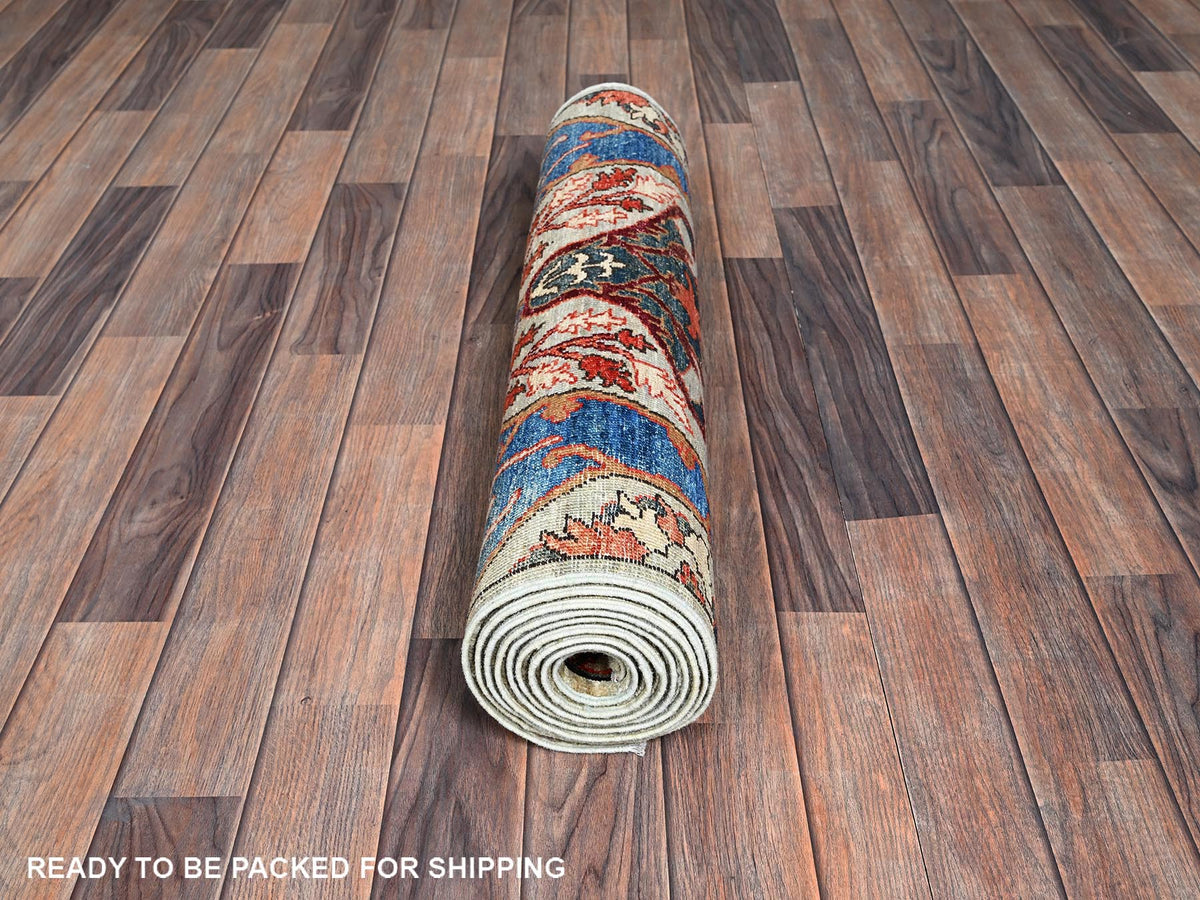 Tribal & Geometric hand-knotted wool runner in Gray, 2'9" x 9'10" — SKU O01071 (view 5)