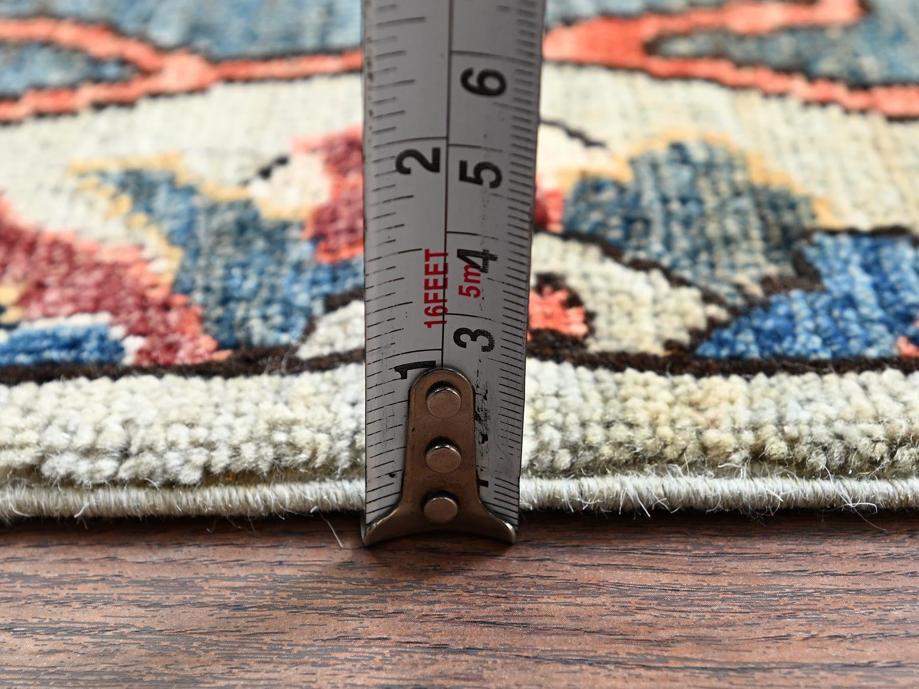 Tribal & Geometric hand-knotted wool runner in Gray, 2'9" x 9'10" — SKU O01071 (view 6)