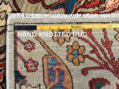 Tribal & Geometric hand-knotted wool runner in Gray, 2'9" x 9'10" — SKU O01071 (view 7)