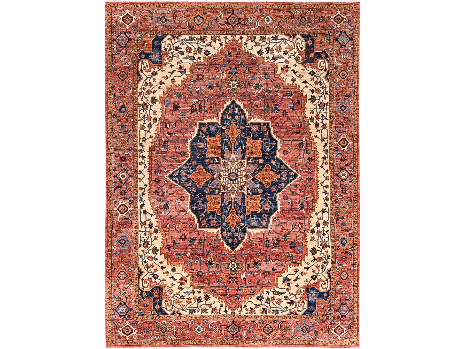 Heriz Tribal & Geometric hand-knotted wool rug in Red, 10'2" x 13'8" — SKU O01094