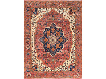Heriz Tribal & Geometric hand-knotted wool rug in Red, 10'2" x 13'8" — SKU O01094