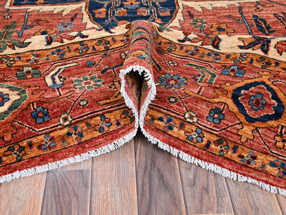 Heriz Tribal & Geometric hand-knotted wool rug in Red, 10'2" x 13'8" — SKU O01094 (view 5)