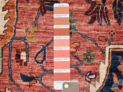 Heriz Tribal & Geometric hand-knotted wool rug in Red, 10'2" x 13'8" — SKU O01094 (view 7)