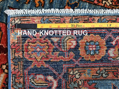 Blue 2'9" x 12'10" Tribal & Geometric Hand knotted Wool Rug - Sku: O01106