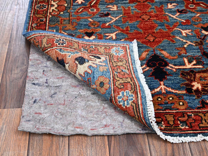 Blue 2'8" x 9'11" Tribal & Geometric Hand knotted Wool Rug - Sku: O01107