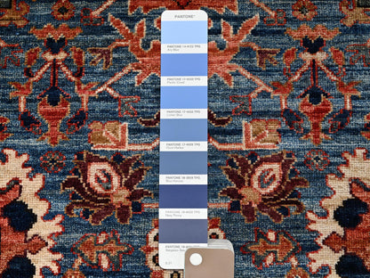Blue 2'8" x 9'11" Tribal & Geometric Hand knotted Wool Rug - Sku: O01107