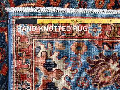 Blue 2'8" x 9'11" Tribal & Geometric Hand knotted Wool Rug - Sku: O01107
