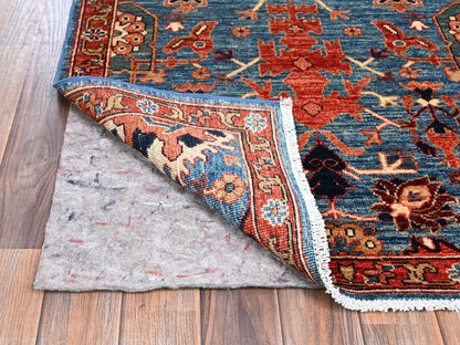 Blue 2'9" x 9'9" Tribal & Geometric Hand knotted Wool Rug - Sku: O01108