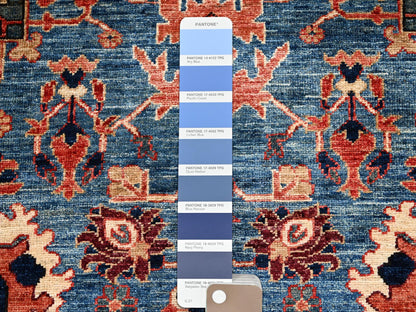 Blue 2'9" x 9'9" Tribal & Geometric Hand knotted Wool Rug - Sku: O01108