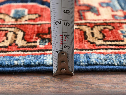 Blue 2'9" x 9'9" Tribal & Geometric Hand knotted Wool Rug - Sku: O01108