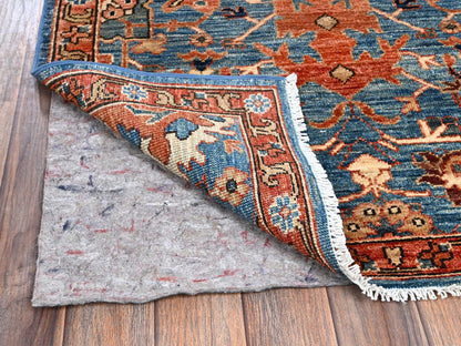Blue 2'11" x 9'11" Tribal & Geometric Hand knotted Wool Rug - Sku: O01117