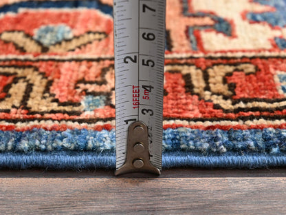Blue 2'11" x 9'11" Tribal & Geometric Hand knotted Wool Rug - Sku: O01117