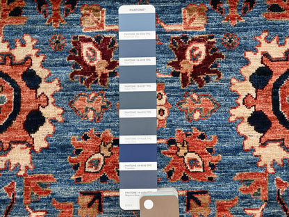 Blue 2'7" x 9'9" Tribal & Geometric Hand knotted Wool Rug - Sku: O01120