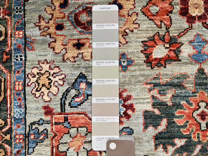 Green 4'2" x 11'9" Tribal & Geometric Hand knotted Wool Rug - Sku: O01130