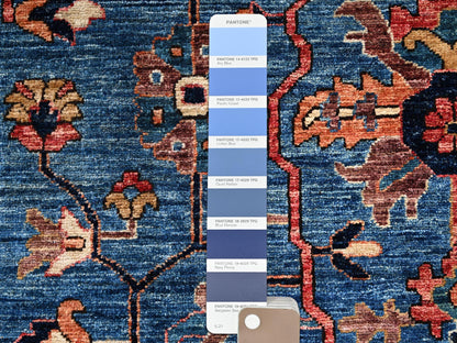 Blue 4'1" x 9'10" Tribal & Geometric Hand knotted Wool Rug - Sku: O01135