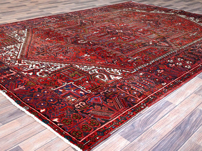Red 7'10" x 11'4" Traditional Hand knotted Wool Rug - Sku: O0113