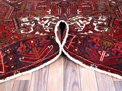 Red 7'10" x 11'4" Traditional Hand knotted Wool Rug - Sku: O0113