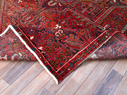 Red 7'10" x 11'4" Traditional Hand knotted Wool Rug - Sku: O0113