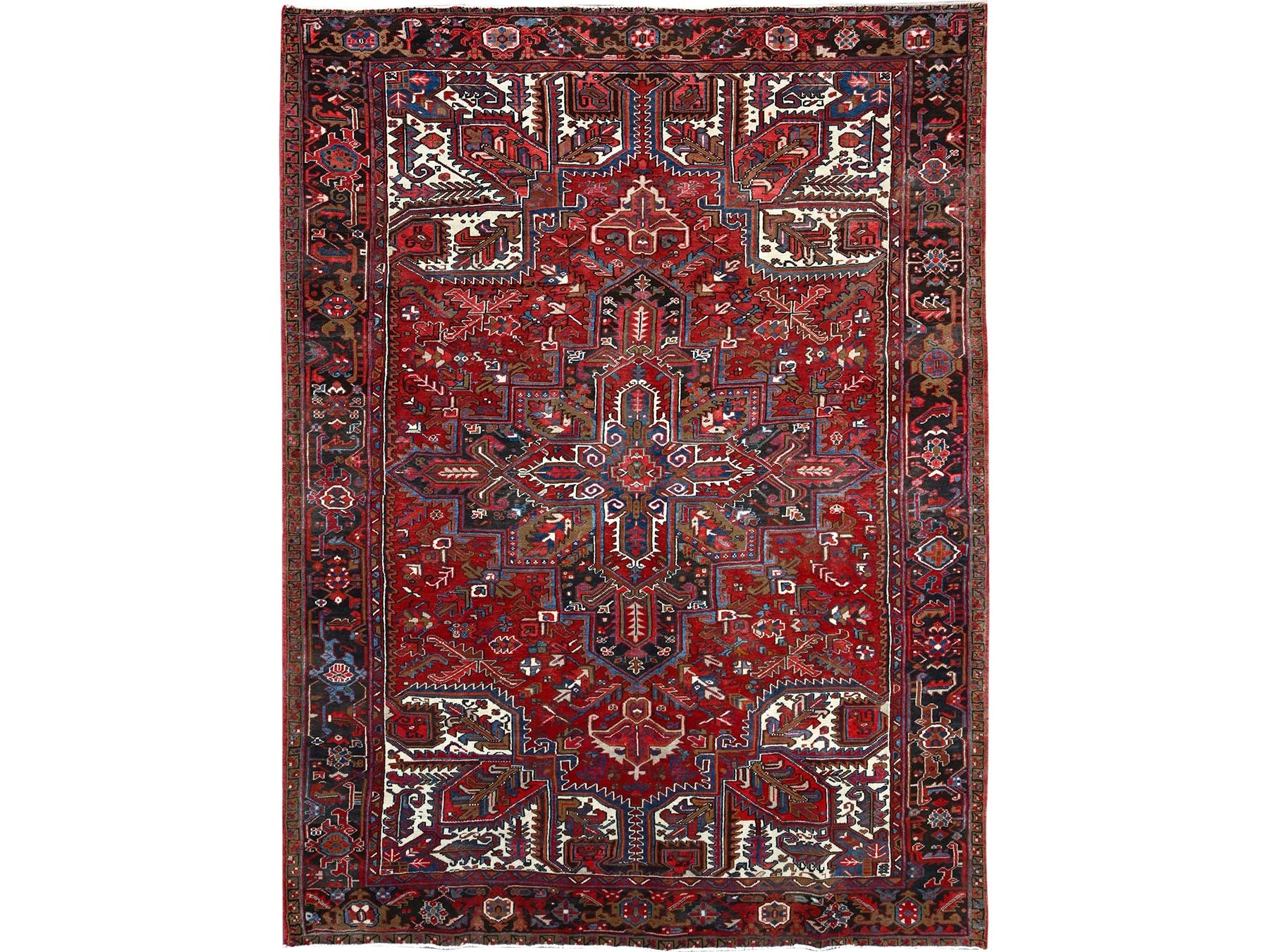 Heriz Traditional hand-knotted wool rug in Red, 8'2" x 10'10", SKU O0116