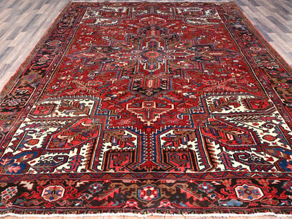 Red 8'2" x 10'10" Traditional Hand knotted Wool Rug - Sku: O0116