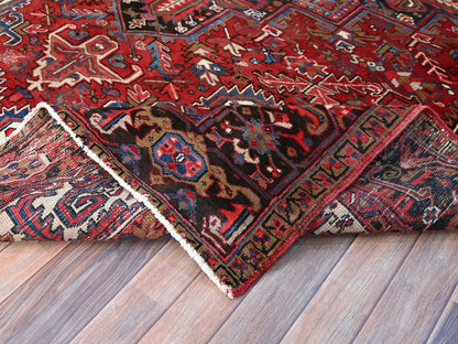 Red 8'2" x 10'10" Traditional Hand knotted Wool Rug - Sku: O0116
