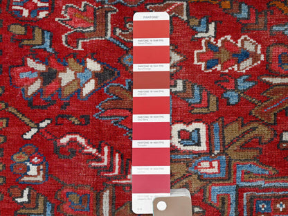 Red 8'2" x 10'10" Traditional Hand knotted Wool Rug - Sku: O0116