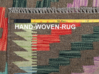 Kilim Flat-Weave hand-knotted wool runner in Gray, 2'9" x 9'10" — SKU O01170 (view 6)