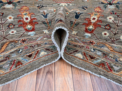 Grey 14'10" x 20'8" Tribal & Geometric Hand knotted Wool Rug - Sku: O0122