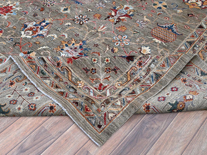 Grey 14'10" x 20'8" Tribal & Geometric Hand knotted Wool Rug - Sku: O0122