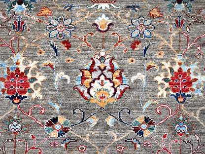 Tribal hand-knotted wool rug in Gray, 14'10" x 20'8", SKU O0122