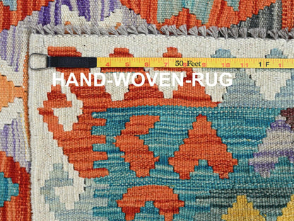 Kilim Flat-Weave hand-knotted wool rug in Multicolored, 10' x 12'11" — SKU O01243 (view 5)